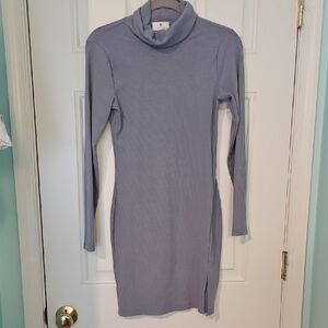 Socialite Long Sleeve Ribbed Dress in Lavender